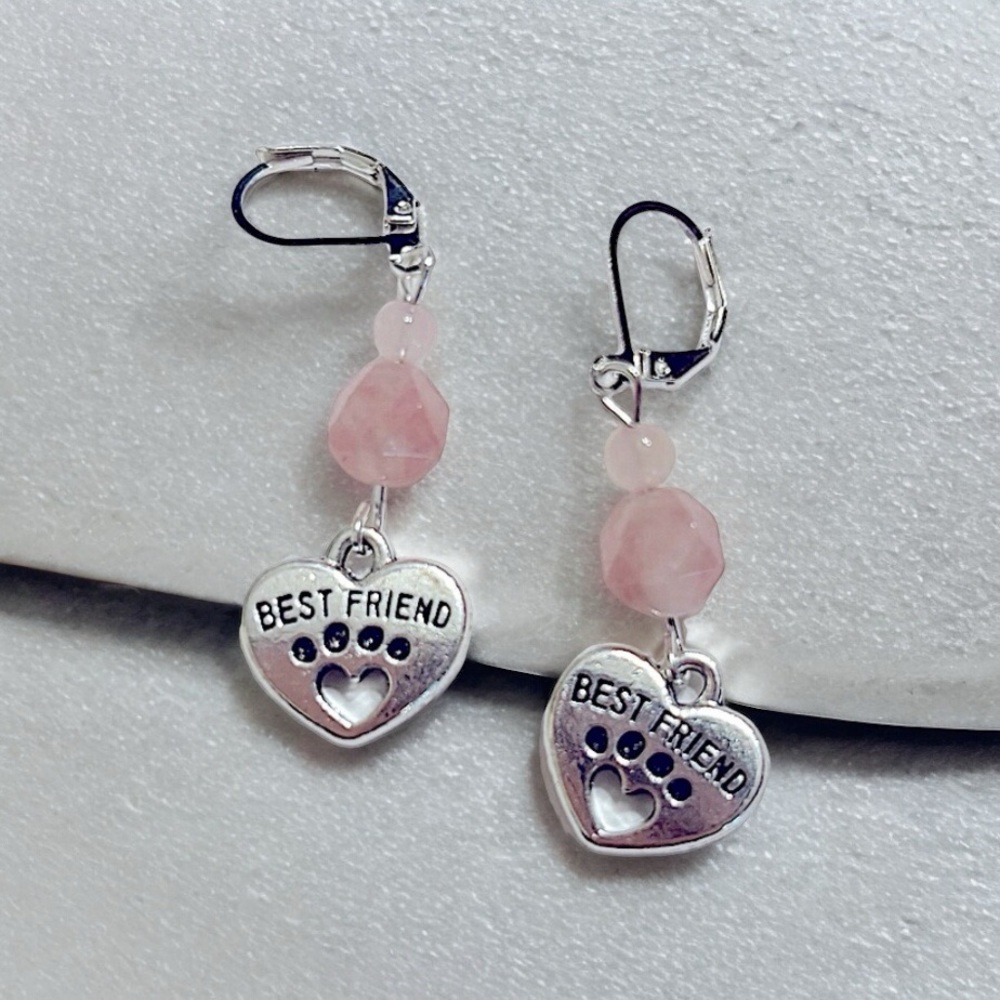 Clearance Best friend dog cat paw handmade 925 sterling silver earrings memorial